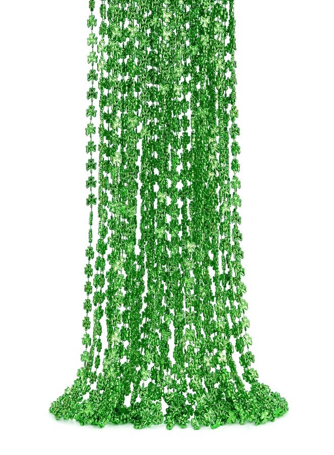 ZZYFGH 24 Pcs St Patricks Day Shamrock Necklaces, St Patricks Day Necklace, Plastic Shamrock Necklaces Bulk 33" 7mm Green Clover-Shaped Beads Necklace for St. Patrick's Day Party Favors Decorations Gift - Image 1